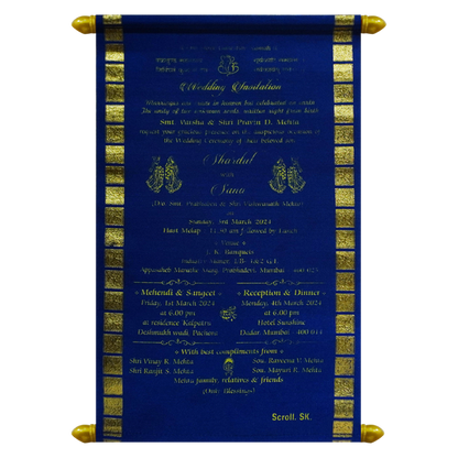 Sapphire Blue Scroll Card-King of Cards