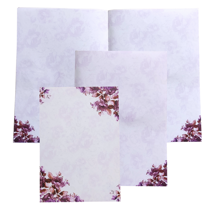 Violet Prince Paper Print Floral Wedding Card In Offset Printing-KNPP680V-King of Cards