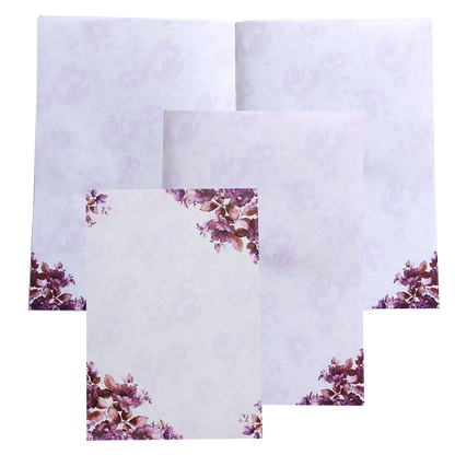 Violet Prince Paper Print Floral Wedding Card In Offset Printing-KNPP680V-King of Cards