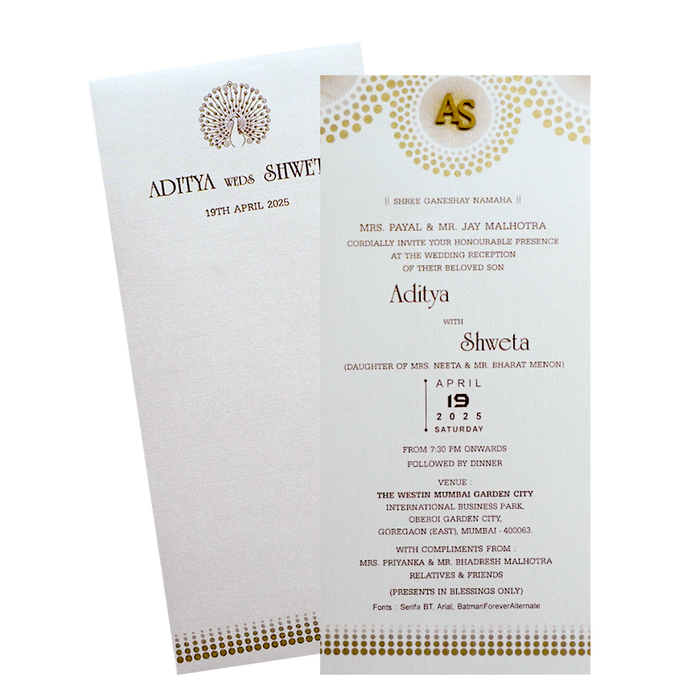 Silky White Single Wedding Card-King of Cards