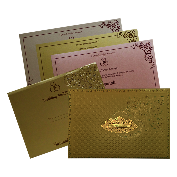 Gold Floral Wedding Card-King of Cards