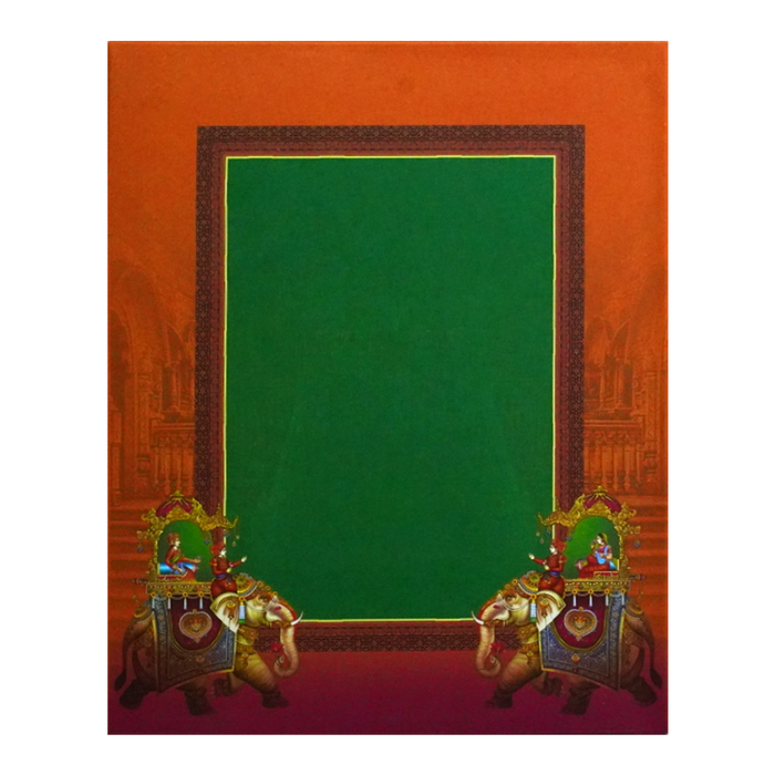 Orange Royal Padded Wedding Card-King of Cards