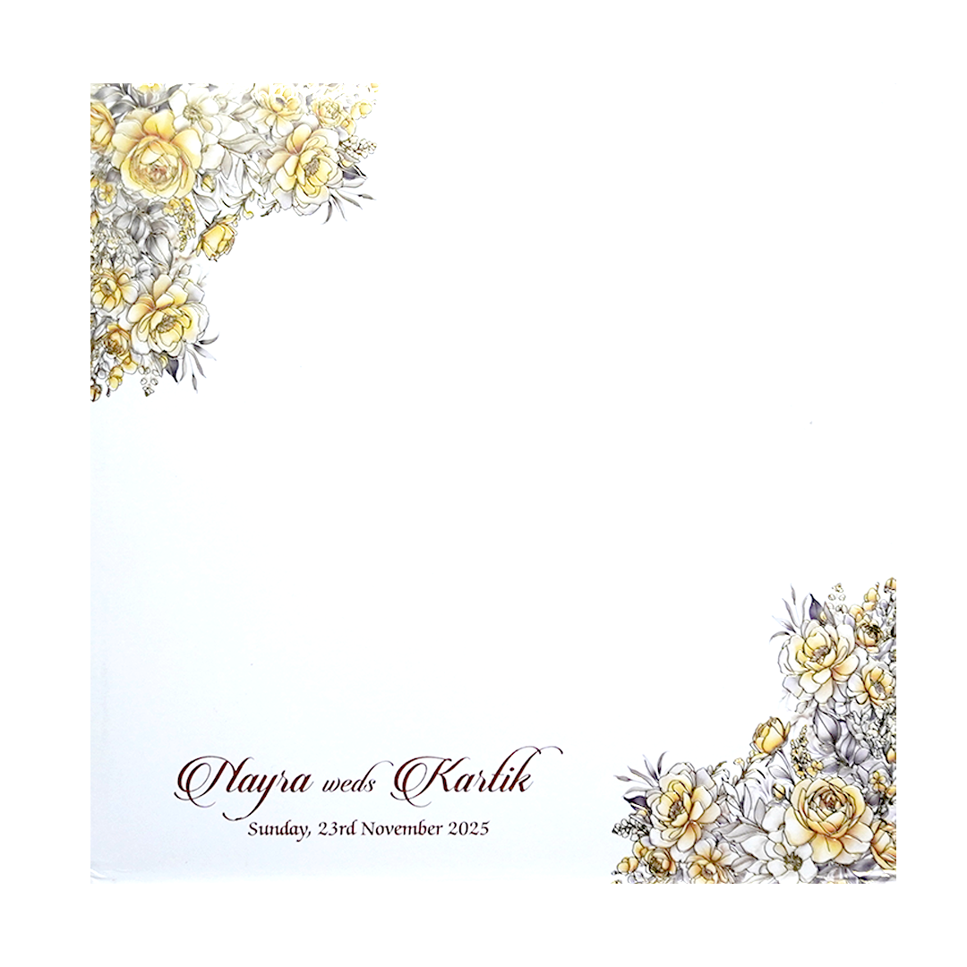 Cream Padded Gold Foiled Premium Invitation-KPR24110