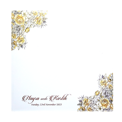 Cream Padded Gold Foiled Premium Invitation-KPR24110