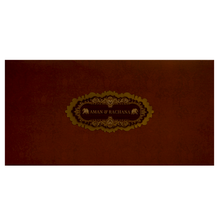 Maroon Elegant Padded Marriage Card-King of Cards