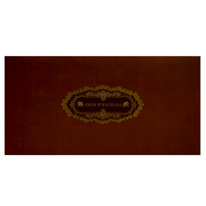 Maroon Elegant Padded Marriage Card-King of Cards