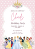 Pink Crown Popular Characters Invitation-AAPOP002