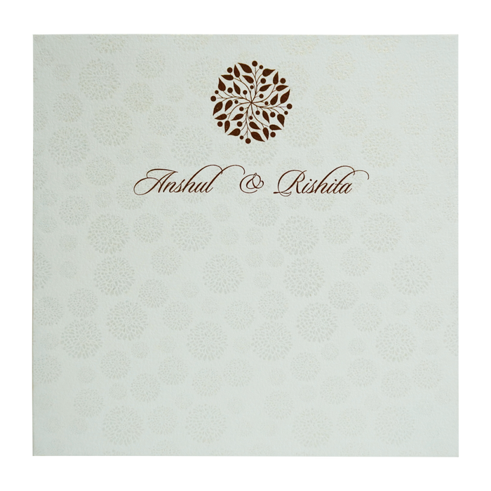 Pure White Floral Wedding Card-King of Cards