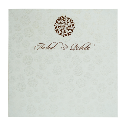 Pure White Floral Wedding Card-King of Cards