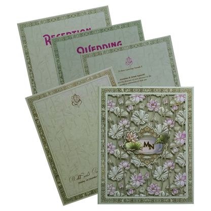 Cream Laser Cut MDF Premium Wedding Card-King of Cards