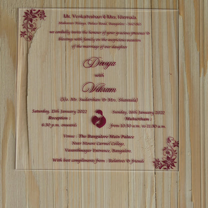 White Acrylic Invitation Card-KNAT3701R