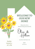 White Sunflower Theme Housewarming Invitation-King of Cards
