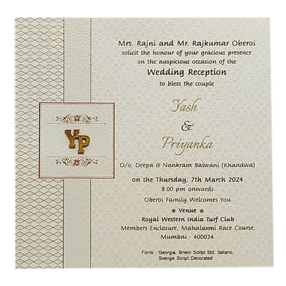 Cream White Single Sheet Invitation-King of Cards