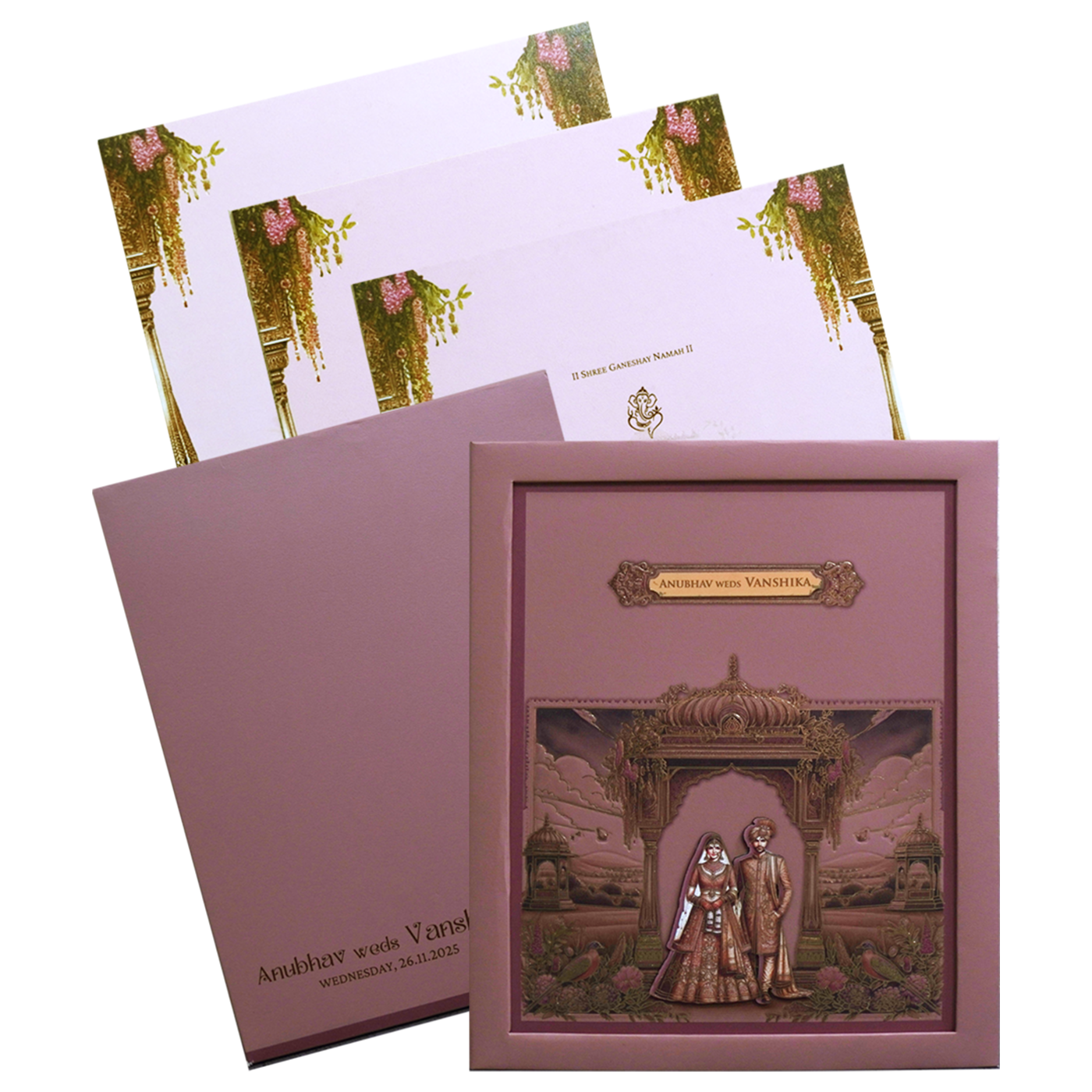Pink Premium Padded Wedding Invitation | King of Cards