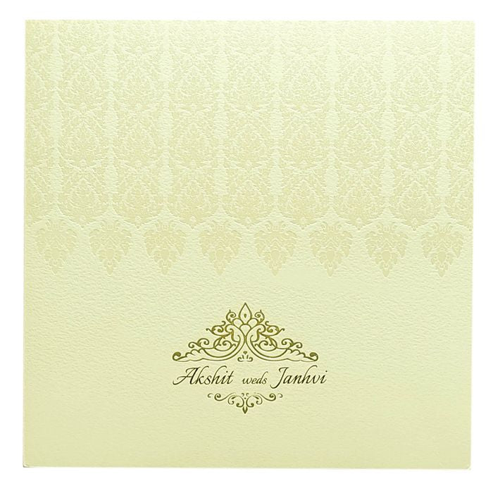 Cream White Invitation Card-King of Cards