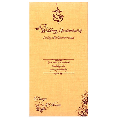 Single sheet orange metallic invitation card-KNKS026O