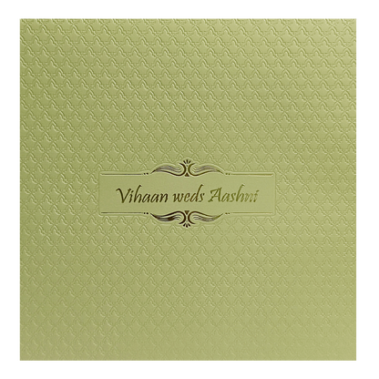 Light Olive Green Padded Invitation-KRC30471
