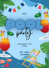 Blue Kids Mocktail Pool Party Invitation-AAPPI005