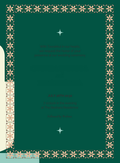 Generic Green Muslim Wedding E-invitation-EINK0040