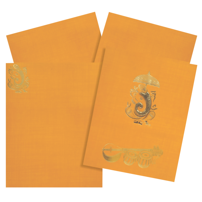 Orange Metallic Invitation Card-KNK50250-King of Cards