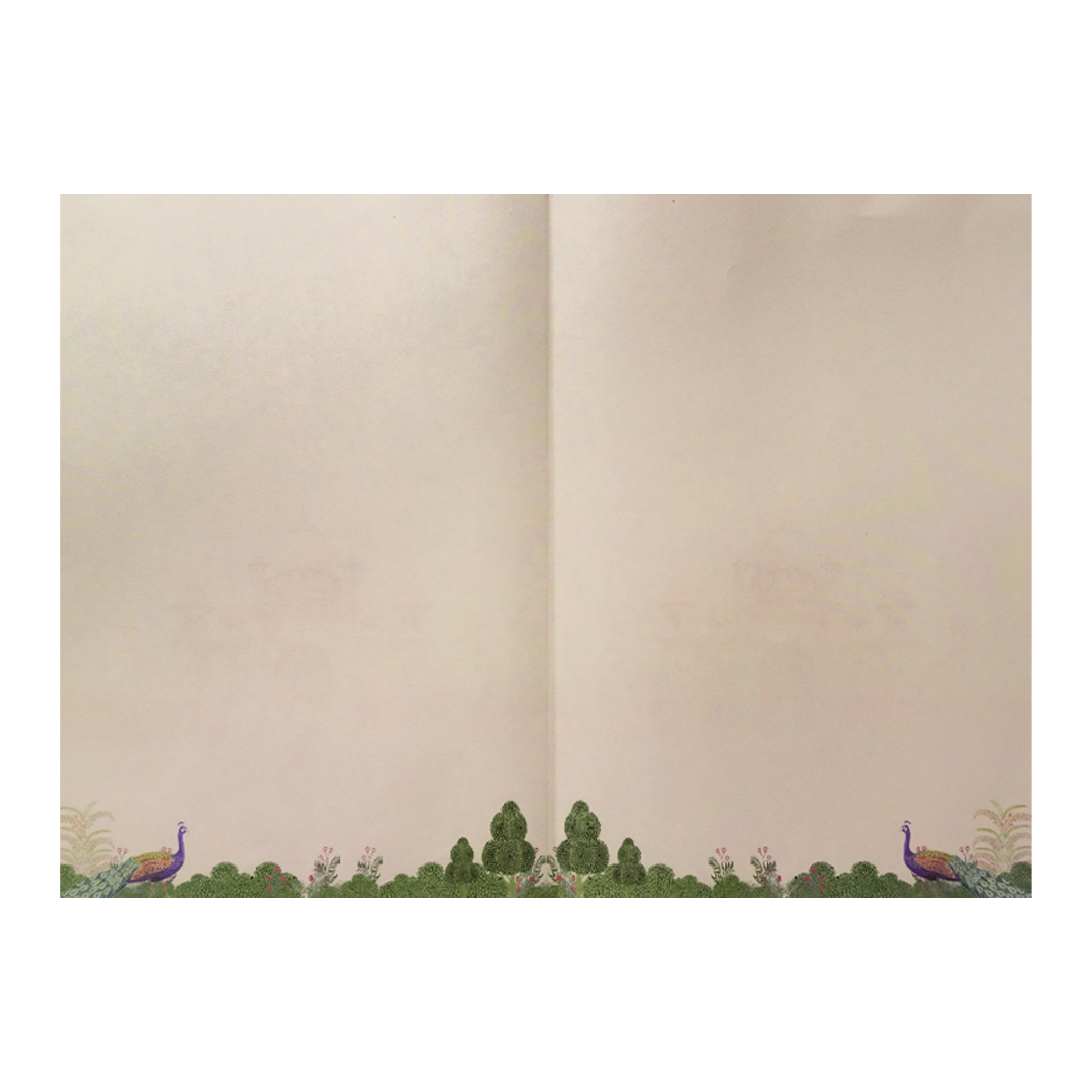 Pink Palace Peacock Floral Wedding Card-KNEP1613
