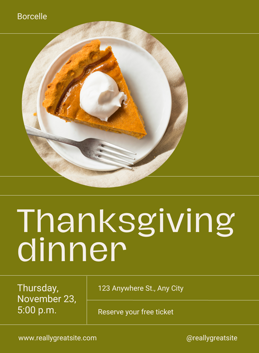 Green Cake Thanksgiving Invitation-AATSG001