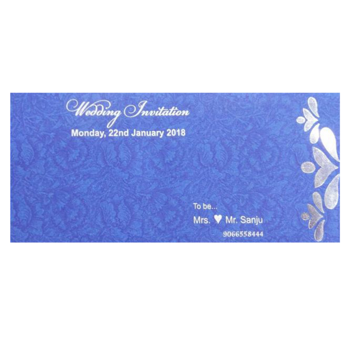 Beautiful Blue Shaded With Floral Design Wedding Card - KNKSP728-King of Cards