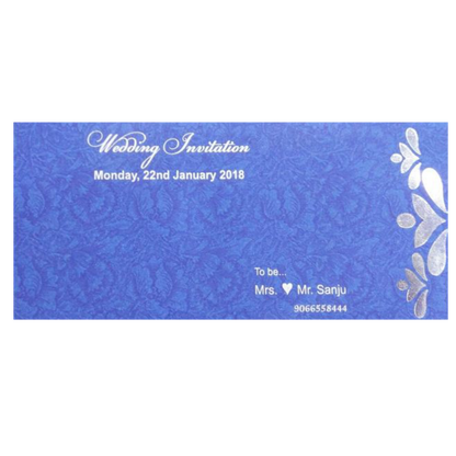 Beautiful Blue Shaded With Floral Design Wedding Card - KNKSP728