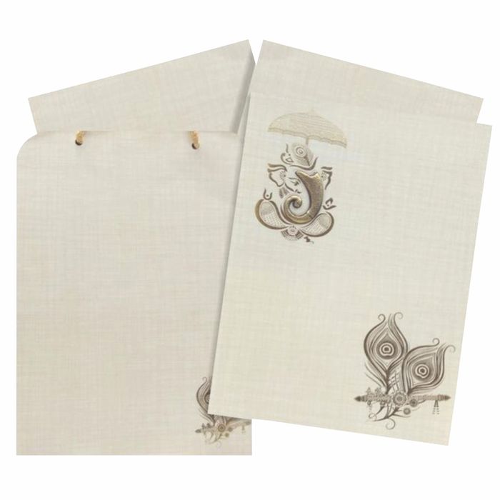 Grey Peacock Feather invitation Card-King of Cards