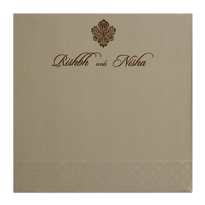 Brown Grey Wedding Card-King of Cards