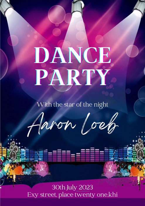 Purple Haze Dance Party Invitation-AADPI002