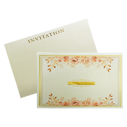 Metallic Grey Floral Invitation-KRC30760