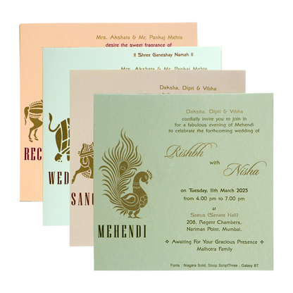 Brown Grey Wedding Card-King of Cards