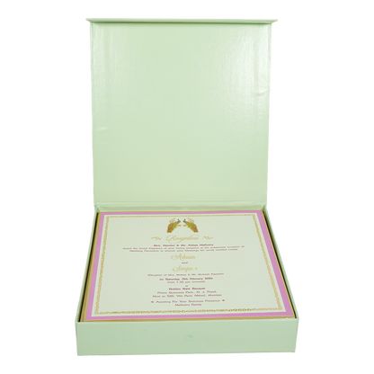 Buy Blue Peacock Theme Wedding Invitation Box