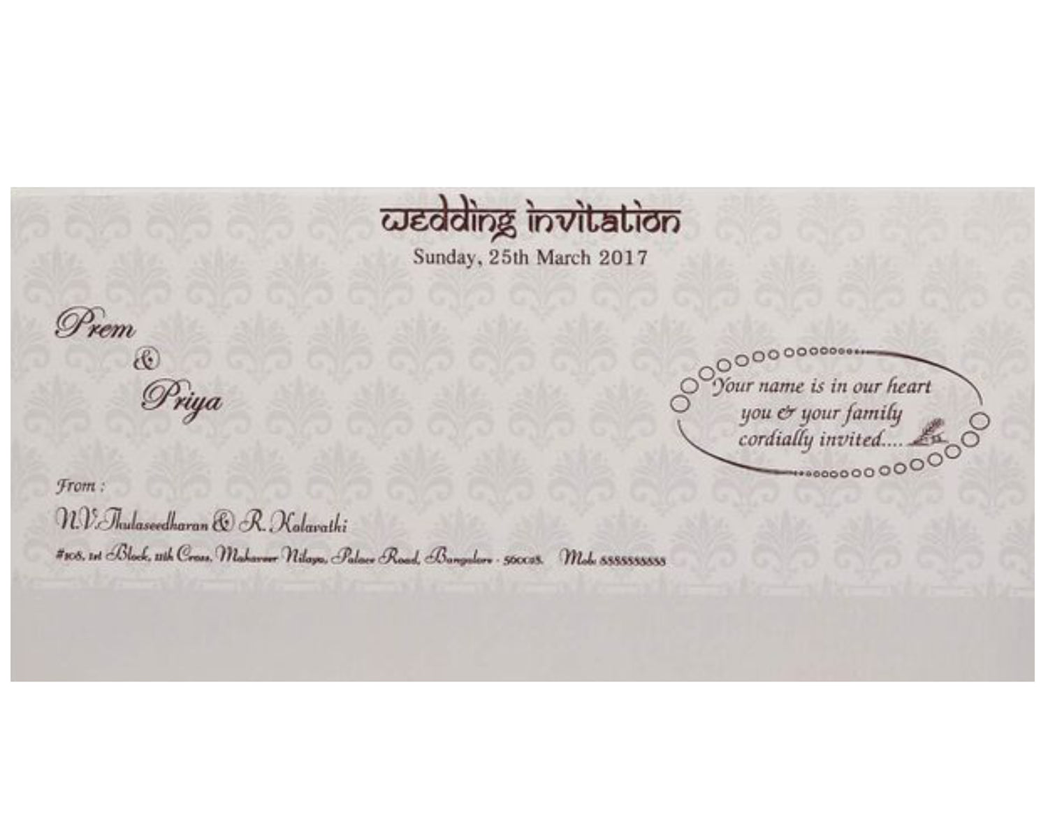 Beautiful Bloom Theme With Gold Foiling Wedding Card - KNK2775