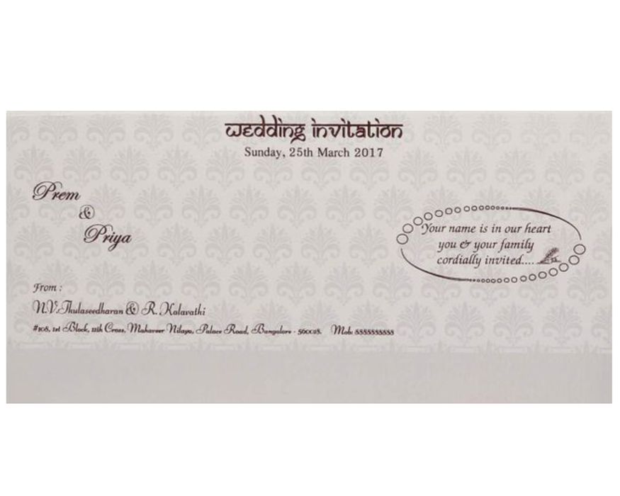 Beautiful Bloom Theme With Gold Foiling Wedding Card - KNK2775-King of Cards