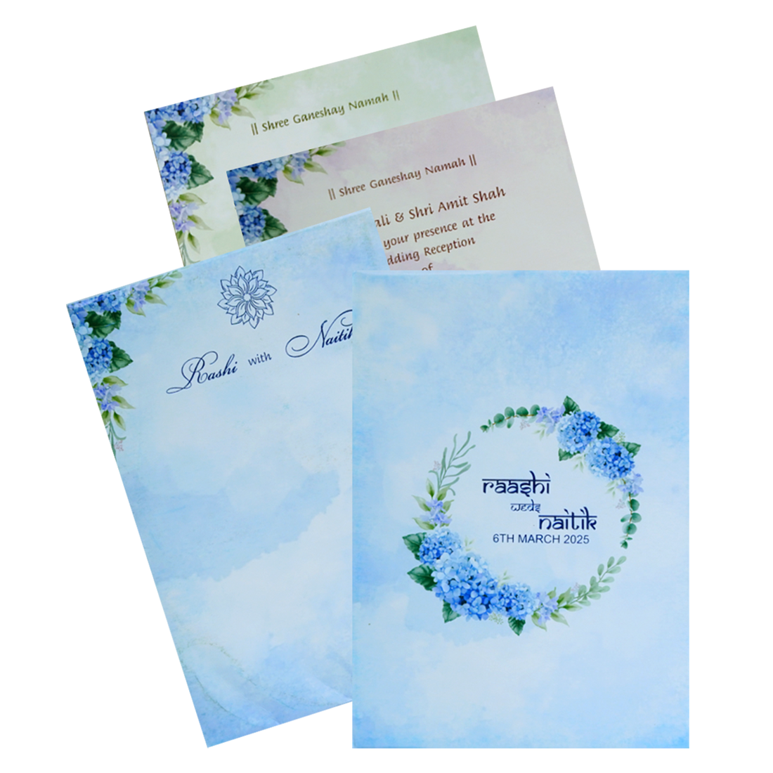 Make your event special with our exclusive Blue Floral Padded Invitation Card. Shop now! ?WhatsApp Support ?Express Delivery.