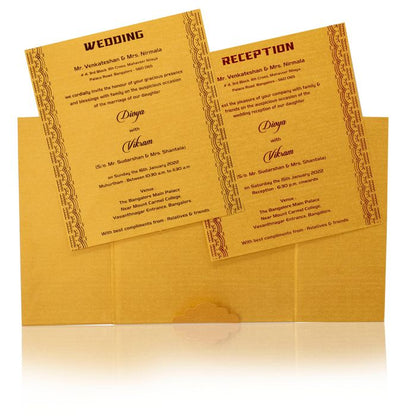 Gold Padded Open Door Floral In Gold Foiling-KNPS7503G-King of Cards