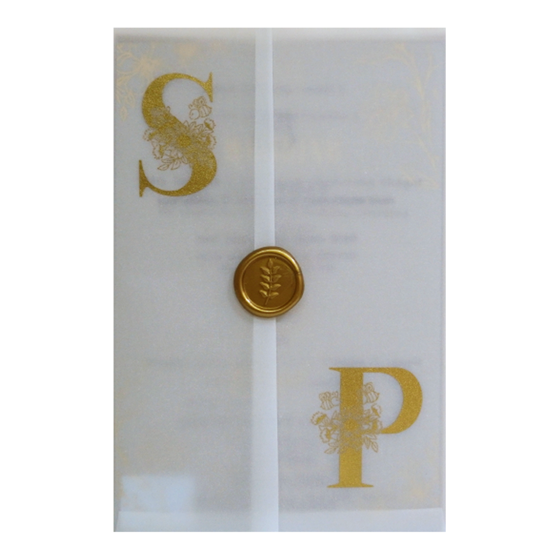 Beige Tracing Sheet Invitation Card-Krc30840