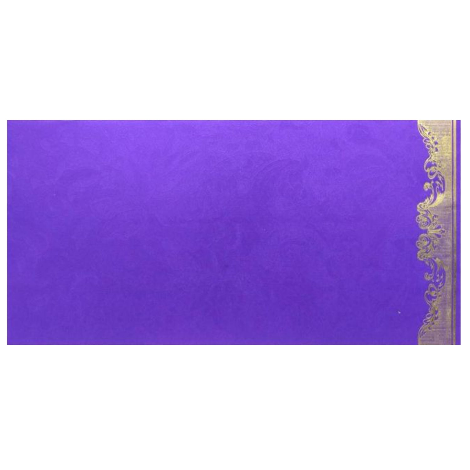 Lovely Gold Foiling Ganesha With Violet Shading Wedding Card-King of Cards