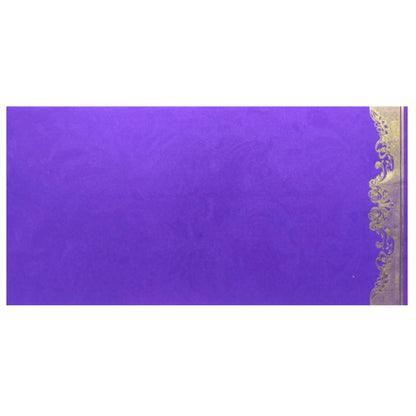 Lovely Gold Foiling Ganesha With Violet Shading Wedding Card-King of Cards