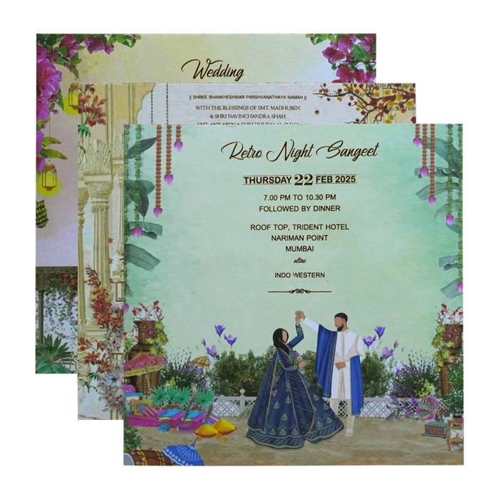 Pastel Shades Ivory Wedding Card-King of Cards