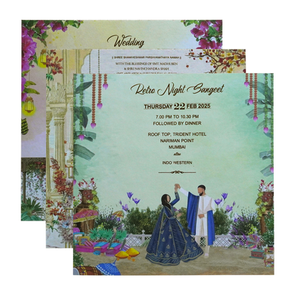 Pastel Shades Ivory Wedding Card-King of Cards