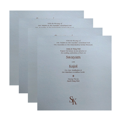 Silver Embossed Wedding Card-KPR09130