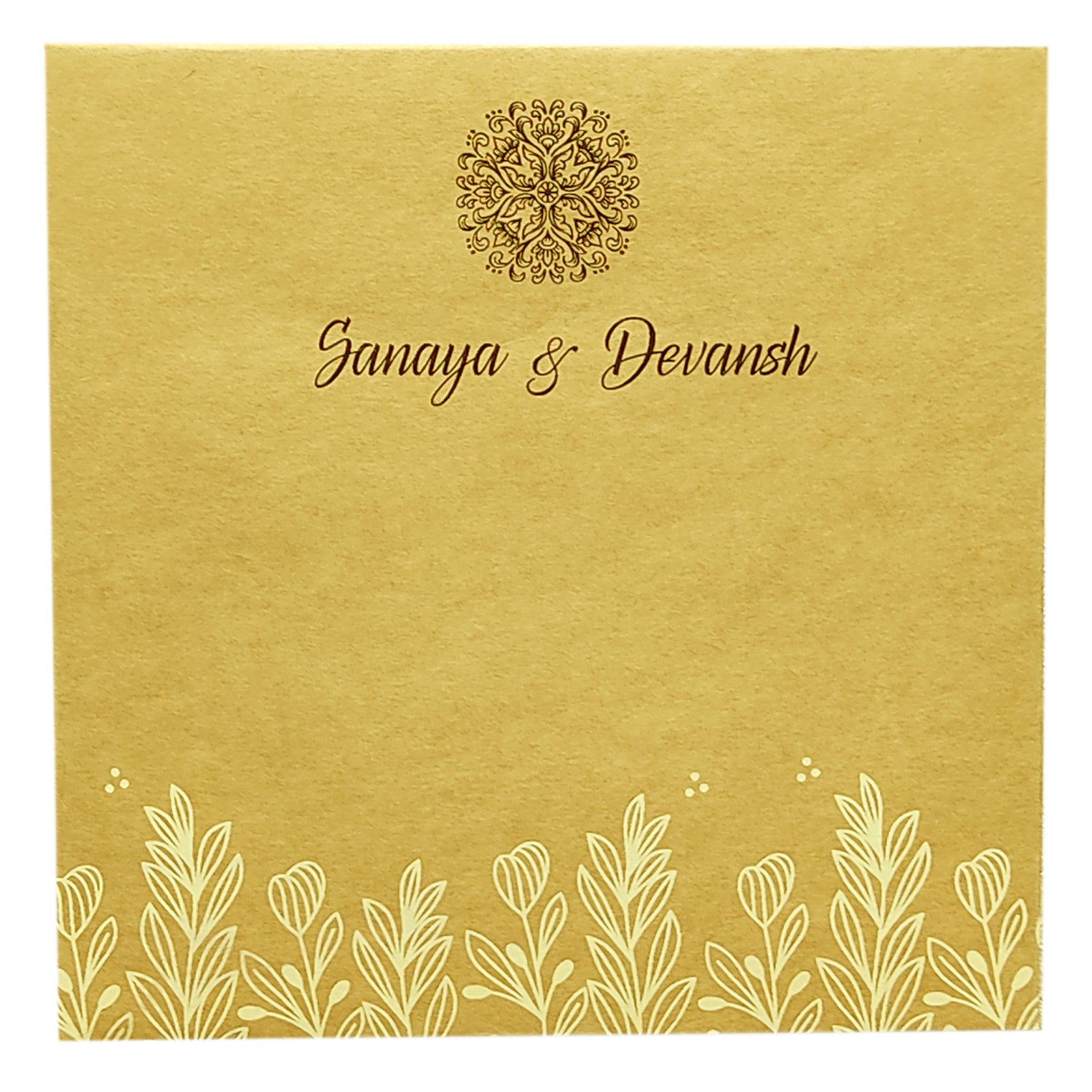 Brown Floral Invitation card-KRC29552