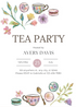 White Colorful Floral Tea Invitation-AATEA003