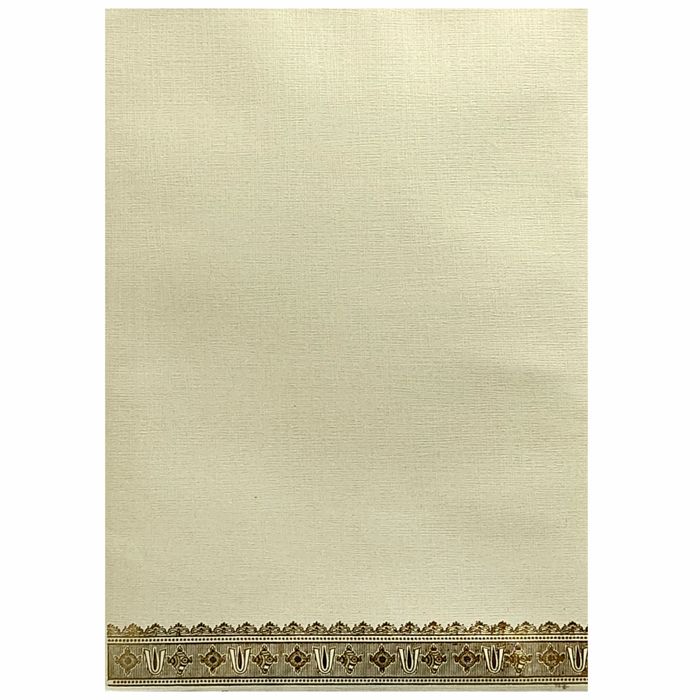 Cream Metallic Balaji Padmavathi With Square Ganesha Sticker-KNCM22CB-King of Cards