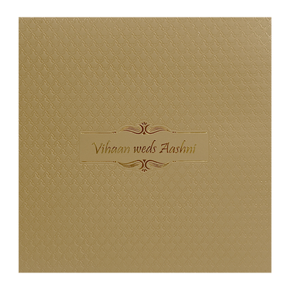 Brown Gold Padded Invitation-King of Cards