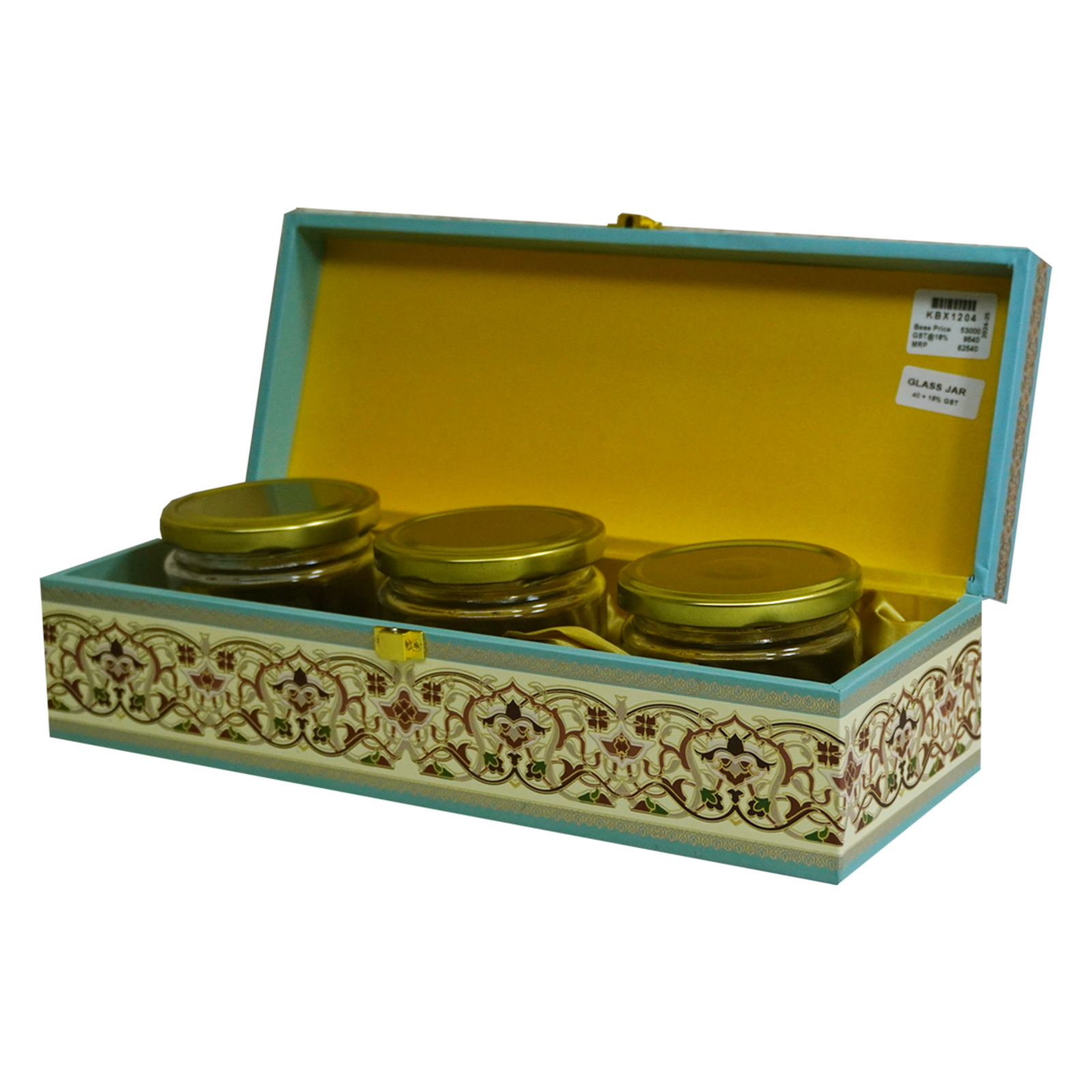 Brown Traditional Pattern Box Invitation-KBX1204