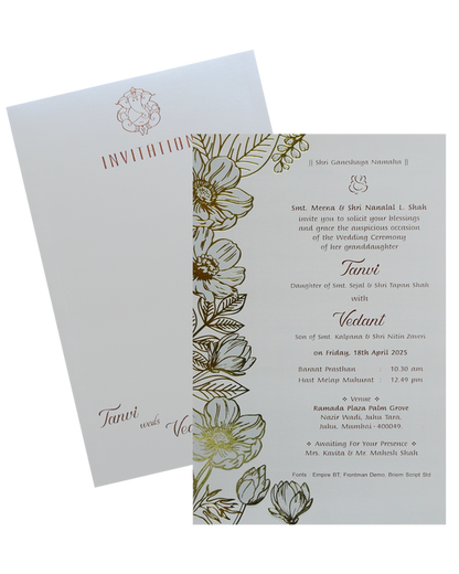 Light Beige Single Sheet Invitation Card-King of Cards